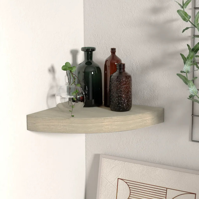 Arsi Corner Shelf, Oak, 3.8cm H x 25cm W x 25cm D