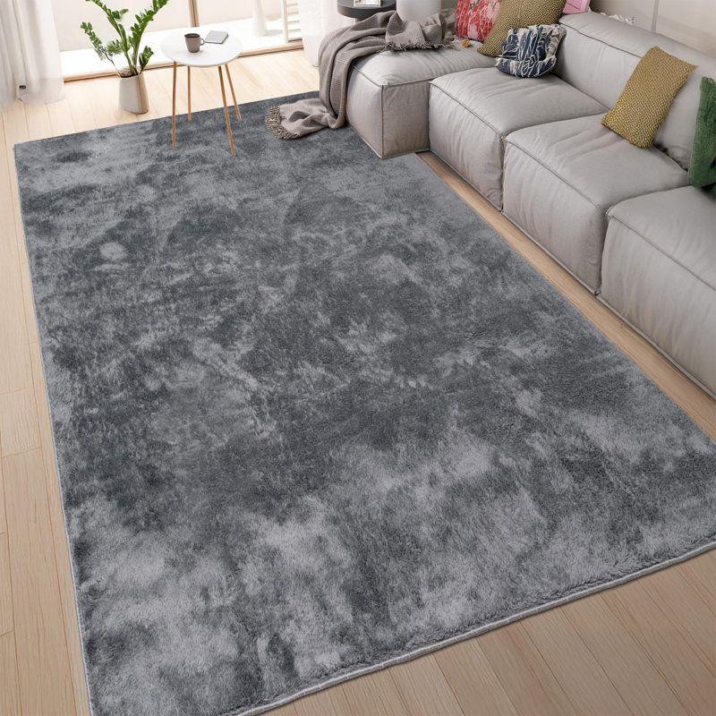 Rectangle Washable Area Rug, Anthracite, 200 x 290 cm