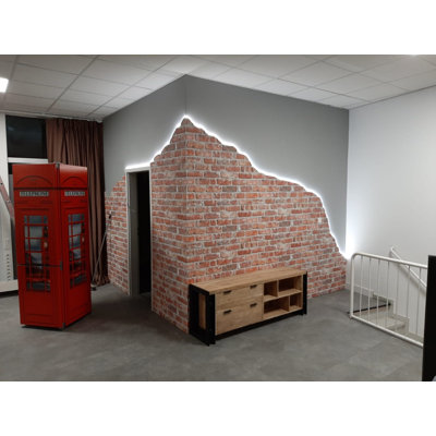 19.7" x 39.4" 3D Wall Panel in Red/Brown/Gray (10 pack)