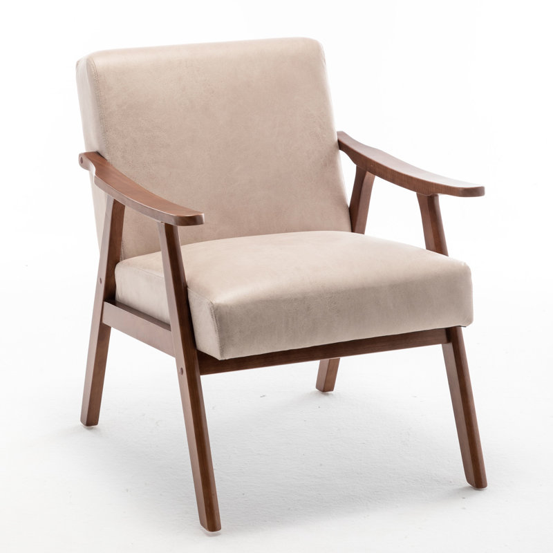 Chaise en microfibre brun clair, structure en bois, idéale pour les petites pièces d'appoint, aspect moderne, Chameau clair