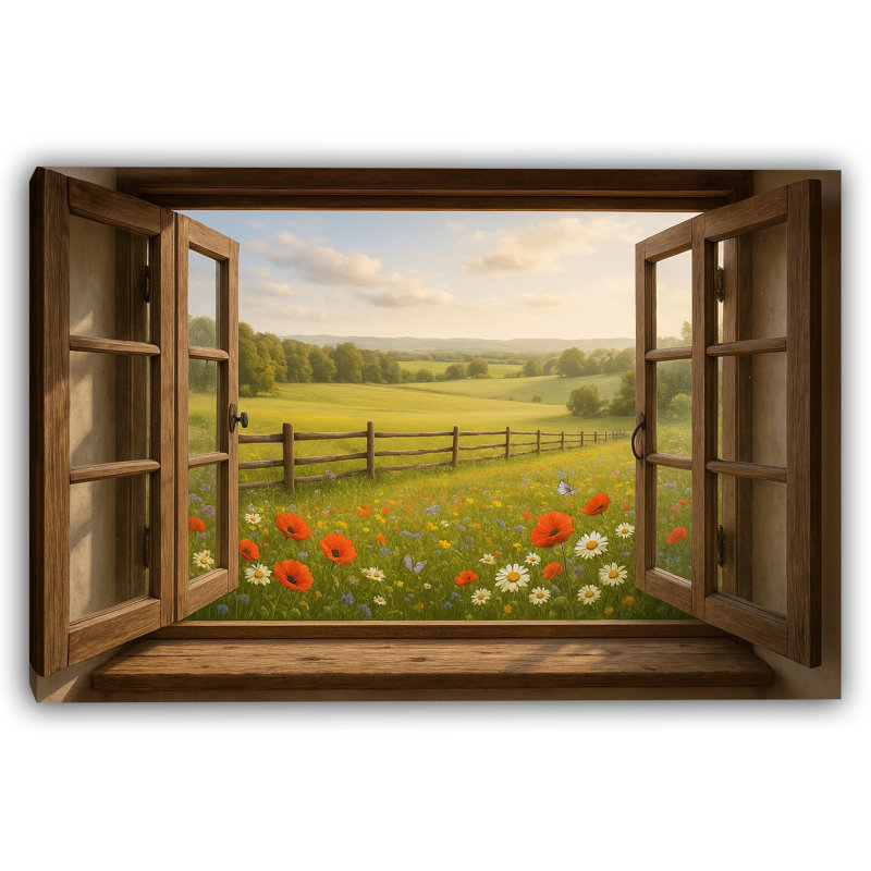 Scène de fenêtre Wildflower Serenity - Peaceful Country, H 24 po x l 36 po