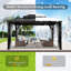 Gazebo de patio en aluminium à toit rigide double de 3 m x 3,6 m pour cour arrière ou terrasse-87351381