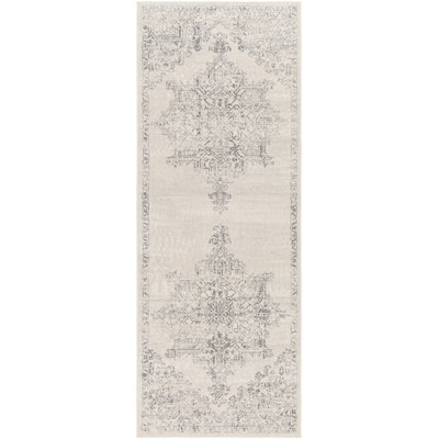 Tapis gris tissé à la machine Gaith