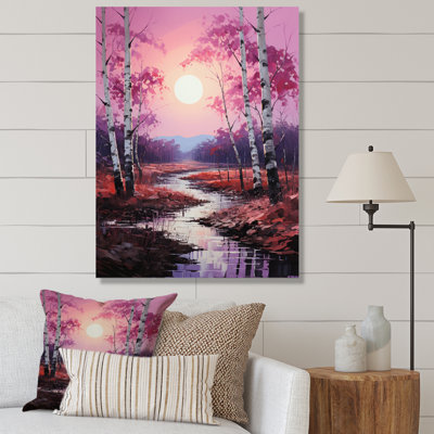 «Zehira Birch Woods Pink Symphony II», reproduction sur toile