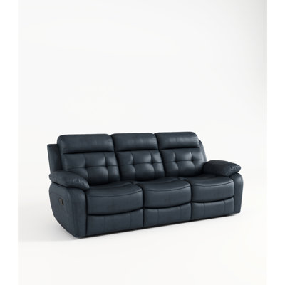Non inclinable avec table rabattable et cuir véritable en mousse 3 porte-gobelets en acier inoxydable - bleu + gris