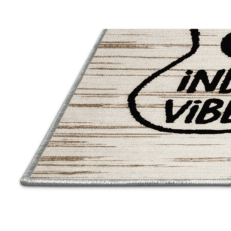 Washable Indie Music Vibes Music Area Rug, Runner 2' x 4'