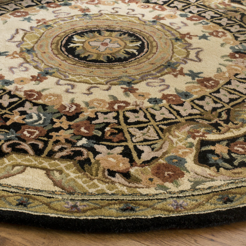 Tapis oriental en laine touffeté à la main Alg, Rond 3 pi 6 po