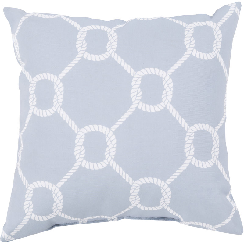 Rain Ikat Outdoor Reversible Pillow Cover, 26" x 26" , Light Gray/Ivory