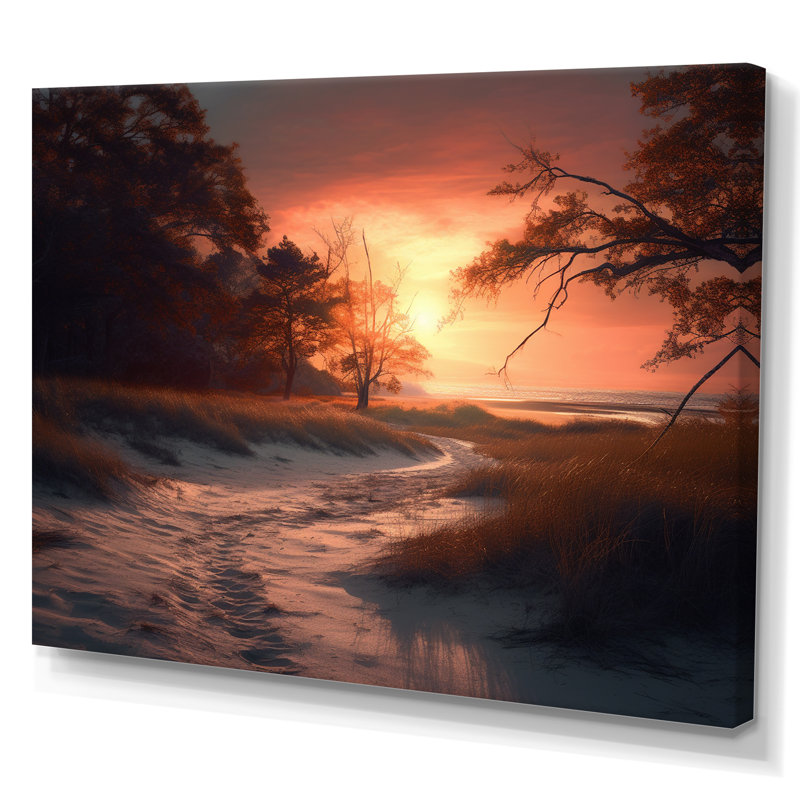 «Beachside Sunset I», reproduction sur toile, H 30 po x l 40 po x P 1,5 po, Toile tendue