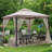 Softtop Metal Gazebo With Mosquito Net,Sturdy Heavy Duty Double Roof Canopy,Galvanized Steel Design Outdoor Tent,Suitable For Gardens,Patio,Backyard