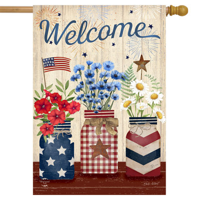 Drapeau «Welcome American Mason Jars House»