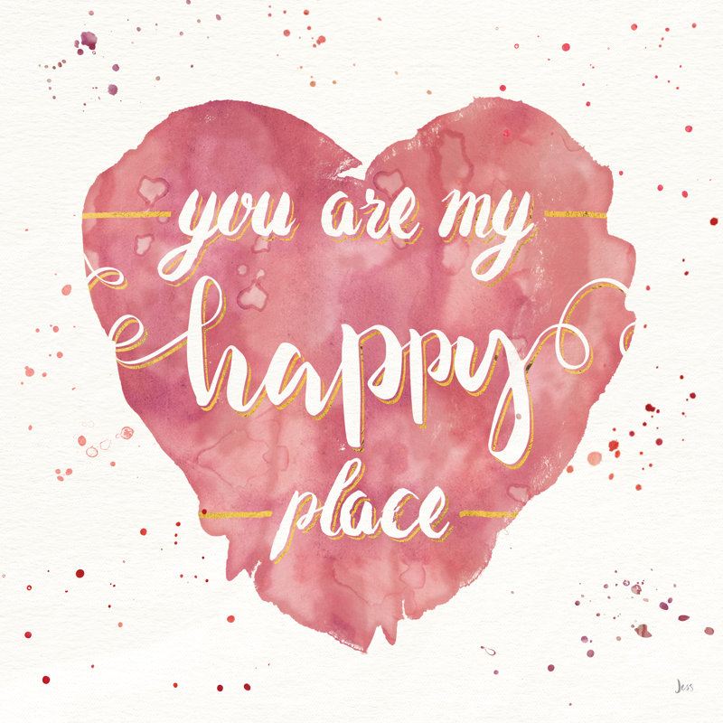 Happy Hearts II Pink by Jess Aiken - Wrapped Canvas Print, 30cm H x 30cm W