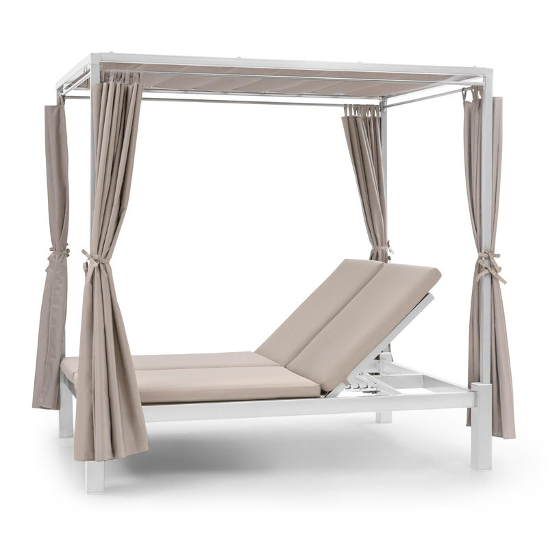 Eremitage 188 cm Long Double Chaise with Cushions, White/Cream