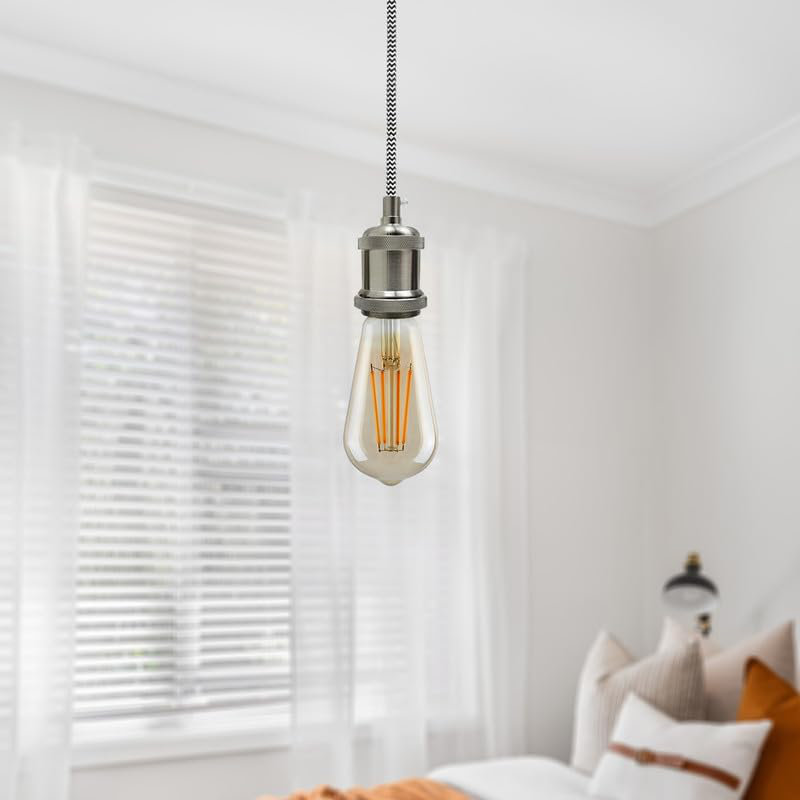 1 - Light Single Pendant, Satin Nickel