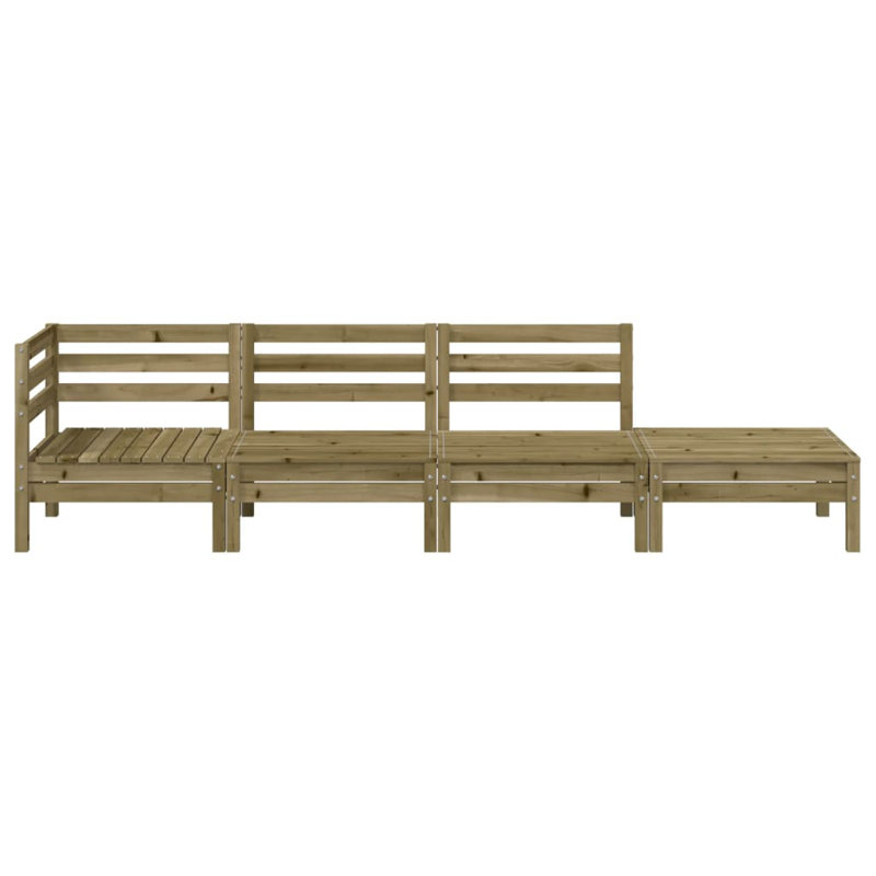 Lucian 254cm Wide Wood Patio Sofa, Dark Brown
