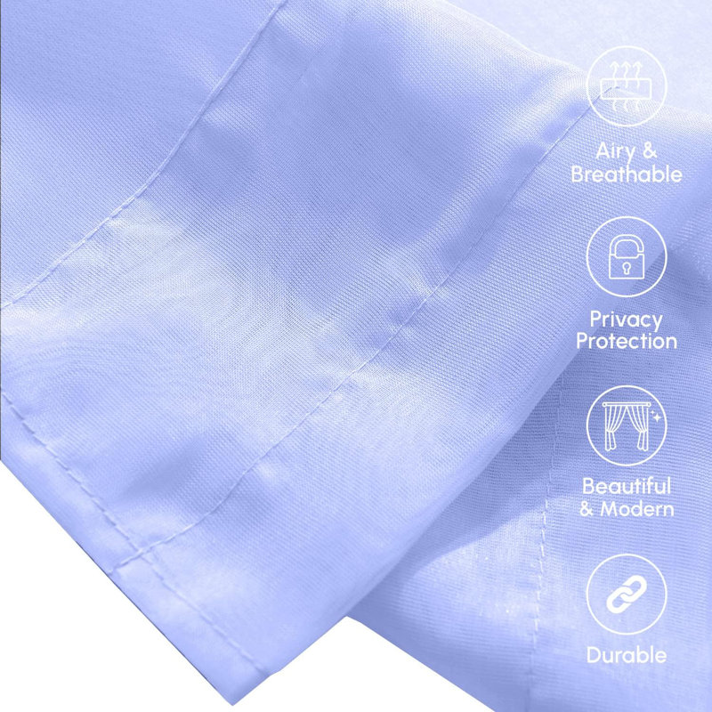 Yaelle Semi Sheer Curtain Pair, 60" W x 84" L, Lavender