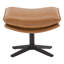 Chaise longue pivotante en cuir véritable avec repose-pieds-118092876