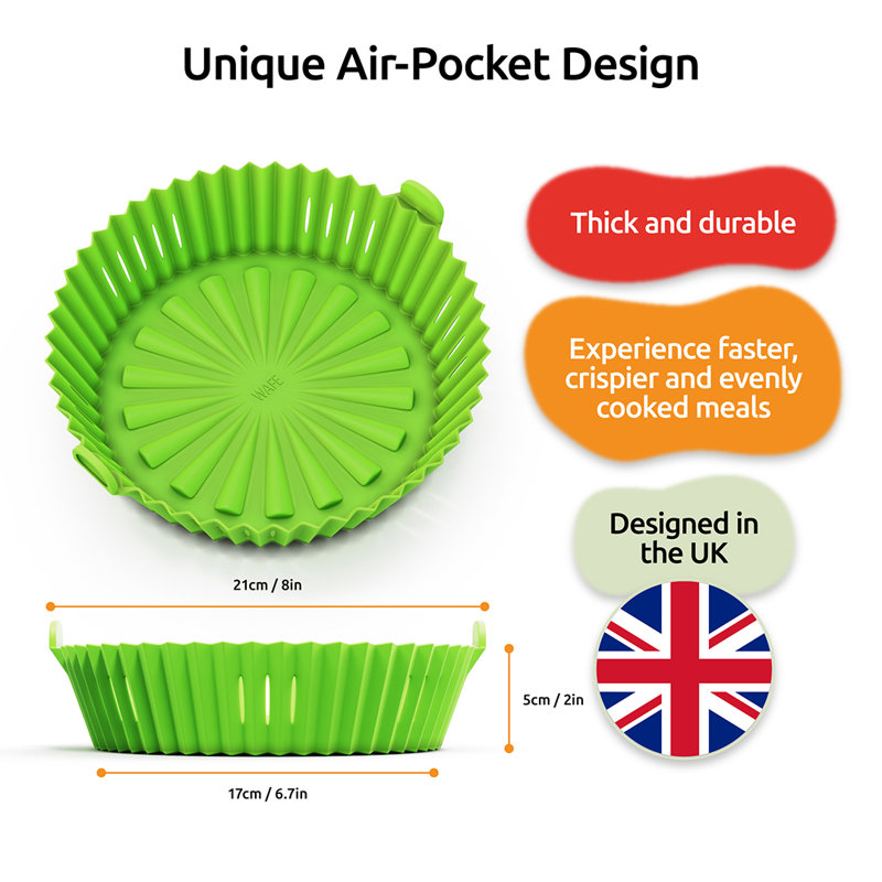 WAFE Round Air Fryer Liner for Tower and Ninja Air Fryer, Green