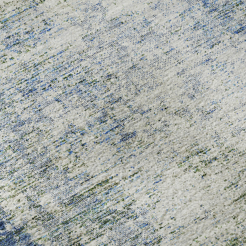 Premium Machine Washable Prisco Denim Rug, Round 8'
