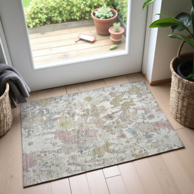 Premium Machine Washable Elize AMF1506 Floral Rug