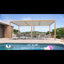 Pergola à persiennes en aluminium à grain de bois 11 po x 21 pi avec toit ajustable et patio rétractable à toit rigide pour la terrasse-137969299