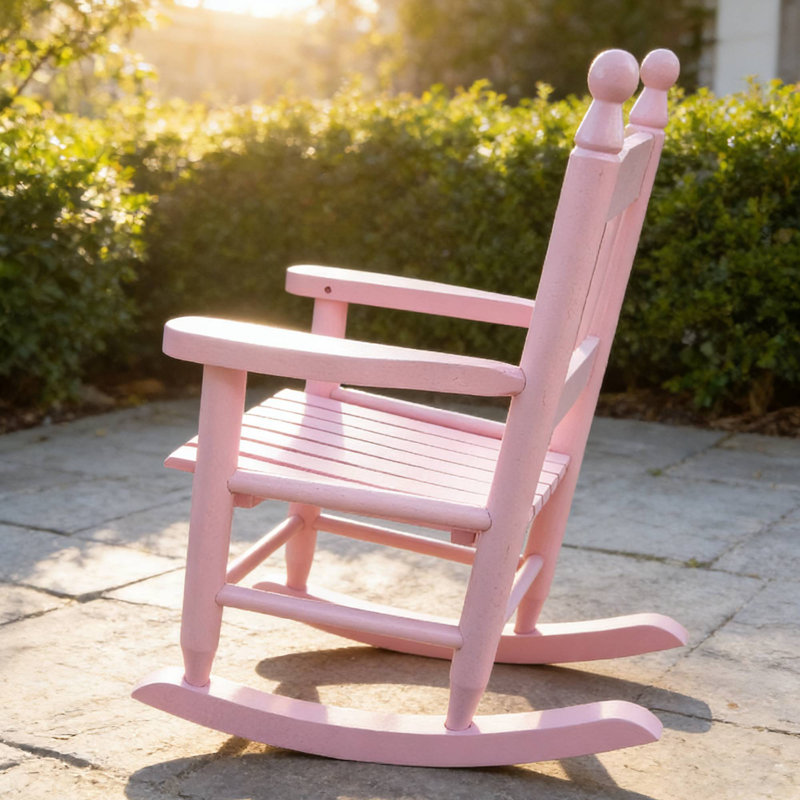 Chaise berçante durable pour enfants rose clair - utilisation intérieure et extérieure, enfant - convient, Rose