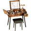 Coiffeuse Faxan avec miroir à DEL, contenant, tiroir et plateau rabattable, bureau de maquillage avec grand espace de rangement pour chambre à coucher, salon-780309647