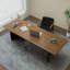 Bureau rectangulaire en bois massif brun noisette-1471081501