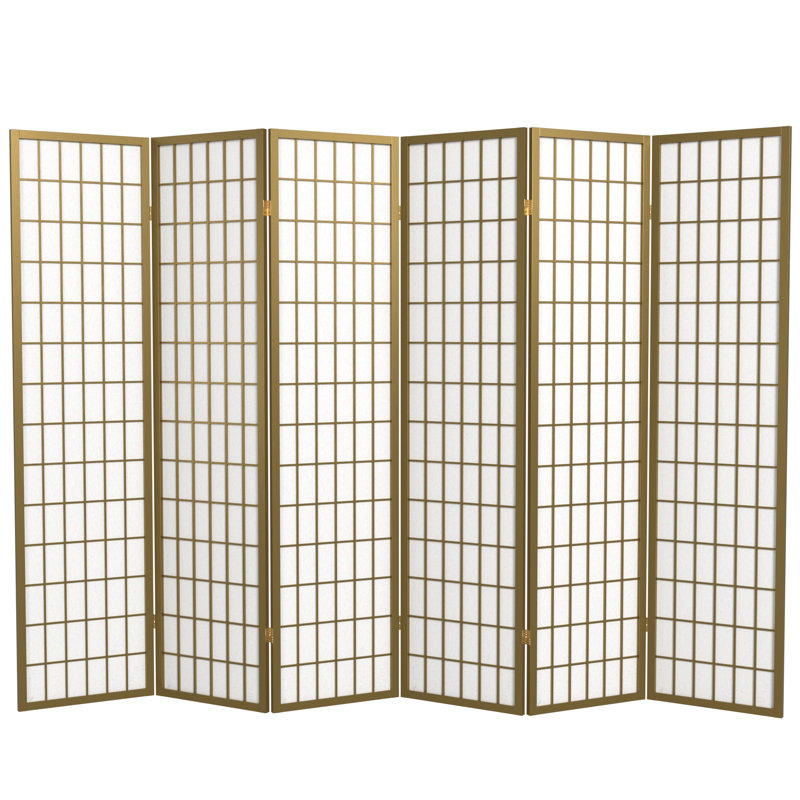 Paravent Shoji pliable Alex 70'' H, 6, Doré