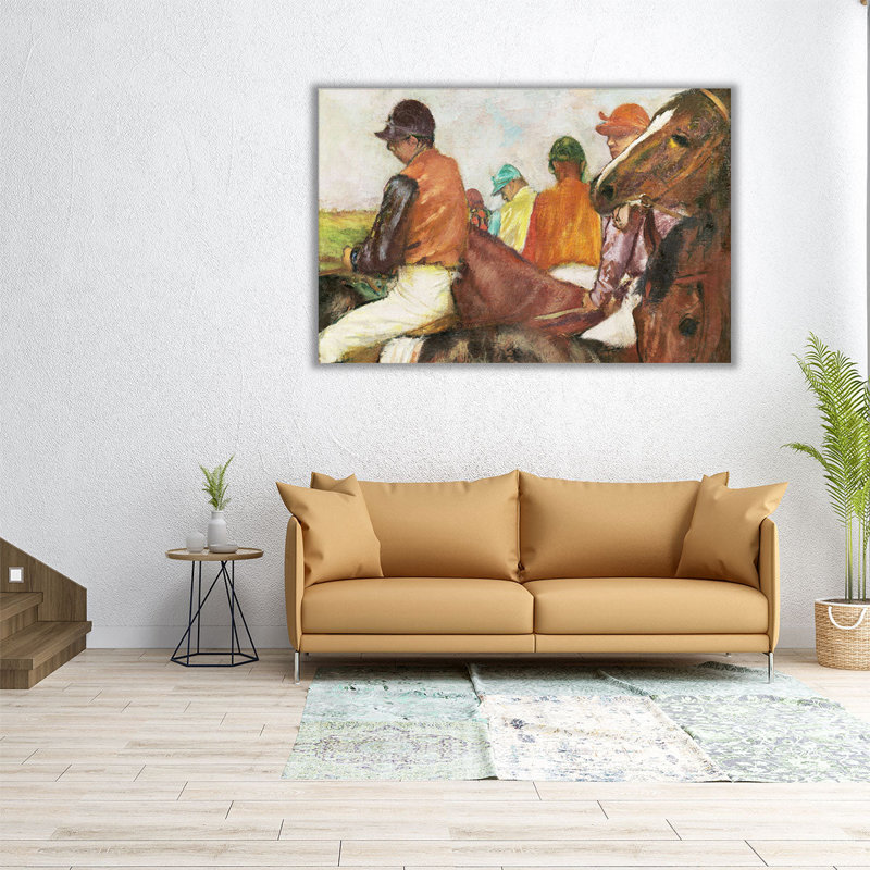 Degas The Races III - reproduction d'art sur toile, H 24 po x l 36 po