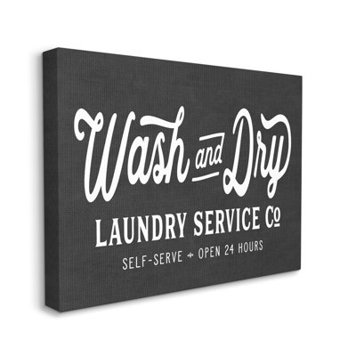 «Wash and Dry Laundry Service Co.», art sur toile tendue surdimensionnée par Store