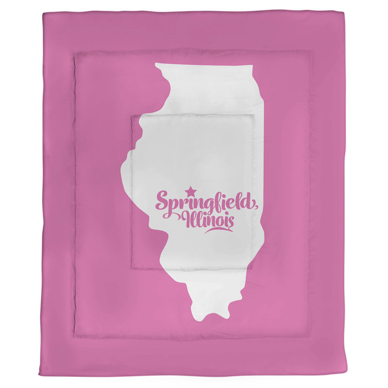 Illinois Modern & Contemporary Percale Comforter, Pink, Queen Comforter