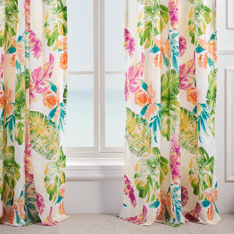 Tropics Punch Microfiber Curtain Panels