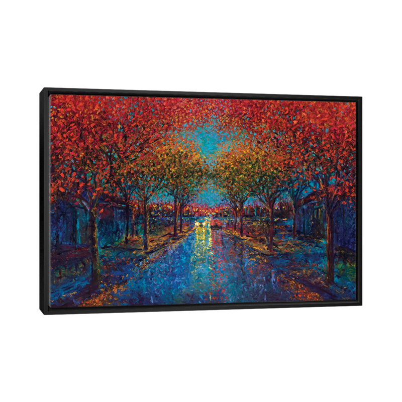 "irise scott-symmetry street" , reproduction d’art sur toile tendue, H 18 po x l 26 po x P 1,5 po, Toile avec cadre noir