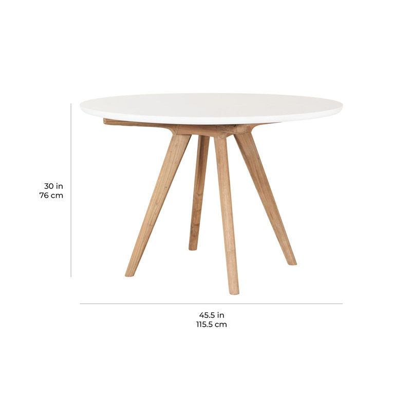 Table de salle à manger Perpetual, Blanc perle