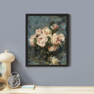 " Pink Watercolor Roses Wall Art Floral Botanical Prints Decor For Living Room Bedroom "