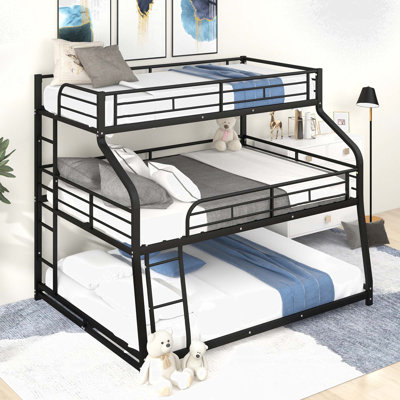 Triple Bunk Bed With Long And Short Ladder And Full-Length Guardrails by Isabelle & Max