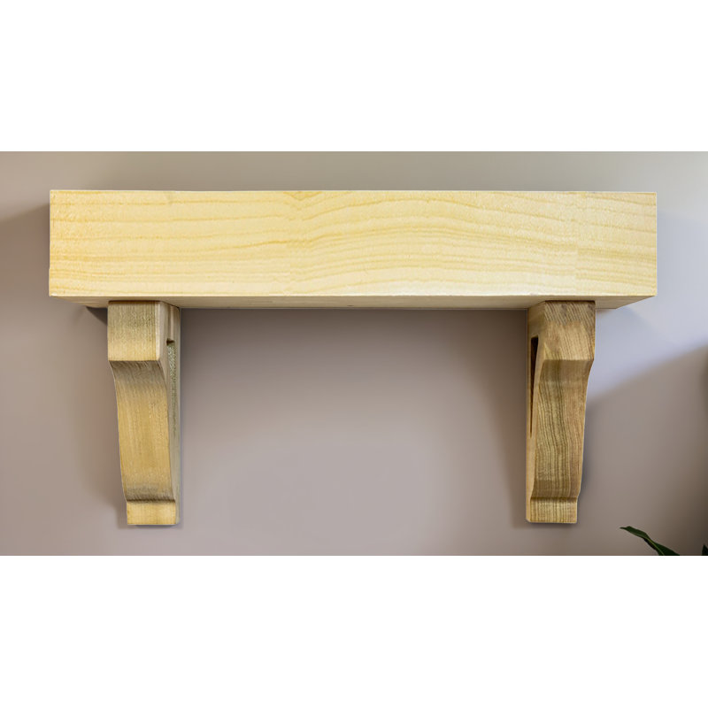 Tablettes flottantes en peuplier avec corbeaux, H 13 po x l 17 po x P 8 po