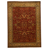 High-Quality Hand-Knotted Wine And Cream Area Rug