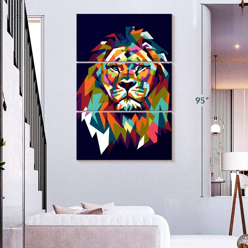 Brampt Lion Head Mosaic, 74" H x 48" W