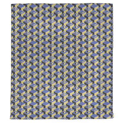 Édredon simple réversible en microfibre à motif de gratte-ciels à deux couleurs
