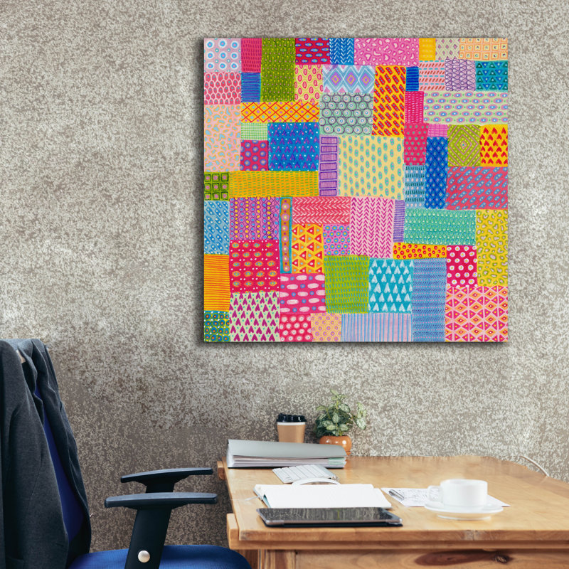Art mural en toile «Quilted» par Hello Angel, 12 po x 12 po, H 37 po x l 37 po x P 1,5 po