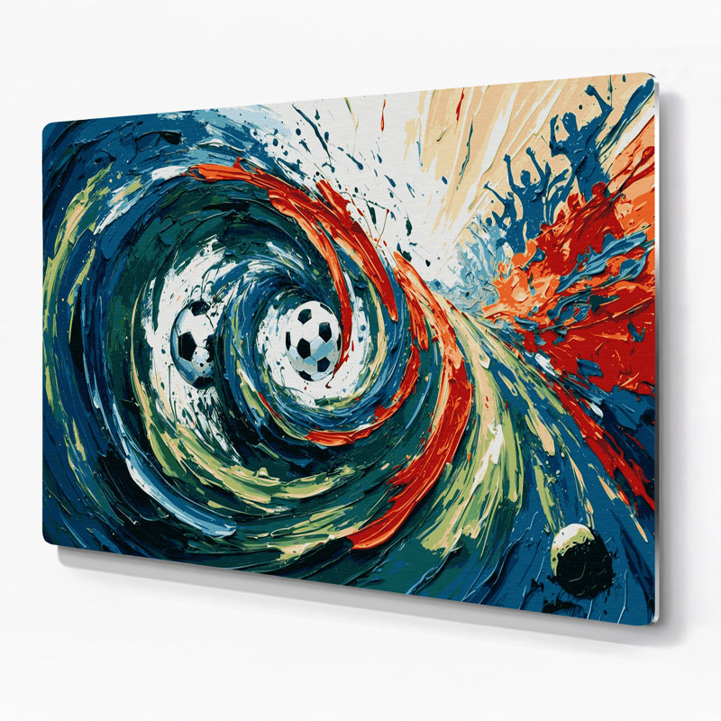 Art mural en métal Sports Soccer, H 11 po x l 14 po x P 0,05 po