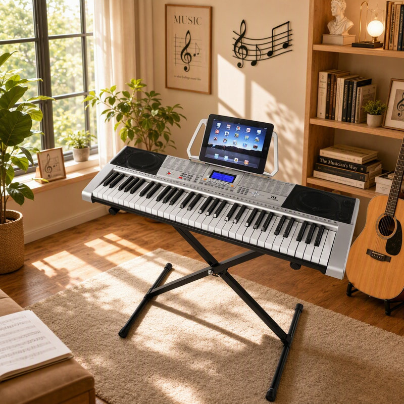 61 Key Portable Electric Play Music Instrument With Metal Stand