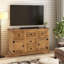 Millwood Pines Odelie Solid Wood Farmhouse Buffet Cabinet Sideboard with Storage Drawers and Doors, Rustic Pinewood Kitchen Credenza, Dining Room Server Cupboard-467022363