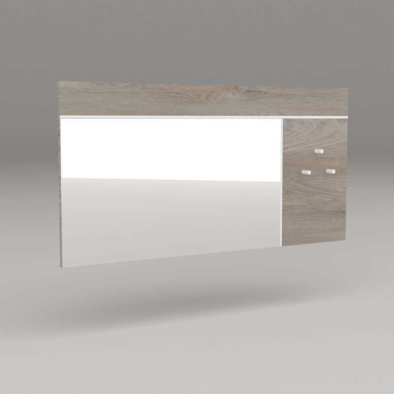 Hailey Wood Flat Wall Mirror, Beige