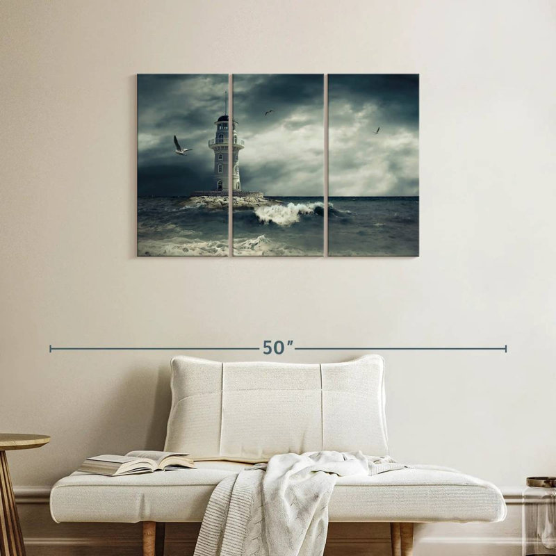 Aletra Stormy Lighthouse, 24" H x 38" W