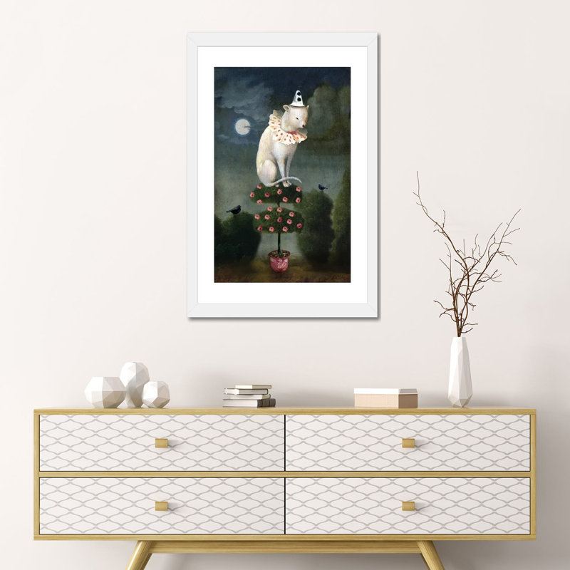 Reproduction d’art, "Harlekin Cat" par Catrin Welz-Stein, H 24 po x l 16 po x P 1 po, White Paper, Blanc
