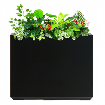 Boîte à fleurs en métal noir