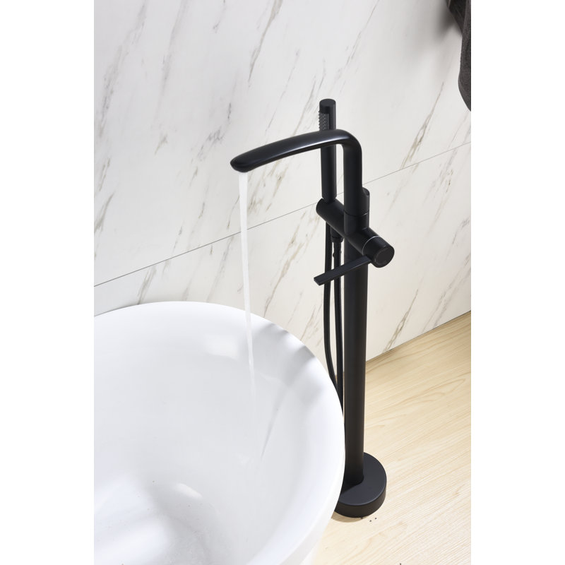 SevenFalls Floor Tub Spout with Diverter, Matte Black